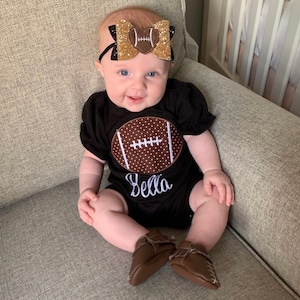 Girls football outfit, football romper, baby girl clothing, toddler girl clothing, tennessee football outfit, monag