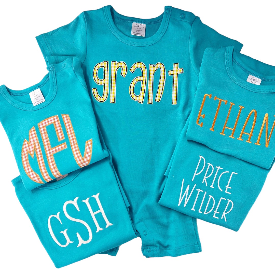 Baby Boys Outfit Toddler Boys Outfit Monogrammed Romper Etsy
