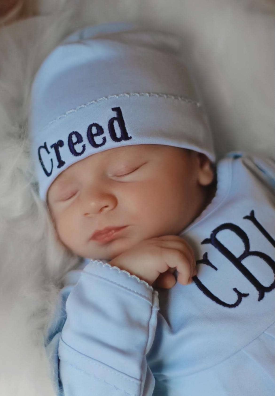 Baby boy coming home outfit, monogrammed gown, boys gown, sk creations, pima cotton