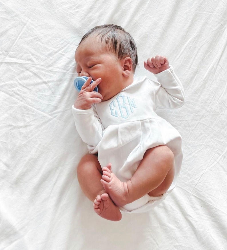 Baby Boy Coming Home Outfit Monogrammed Bubble Photo Outfit Etsy