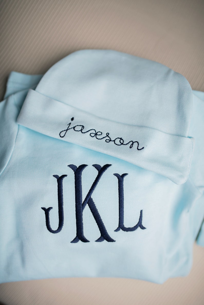 baby boy coming home outfit, hospital outfit, monogrammed, sk creations image 2