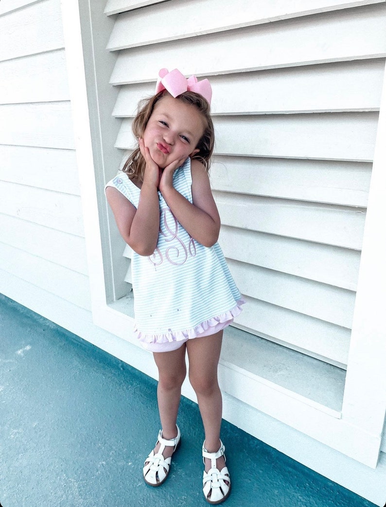 Girls Bloomer Set Monogrammed Bloomer Set Girls Summer - Etsy