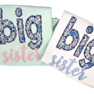 Big sister shirt, custom big sister shirt, appliqué, sk creations, BB