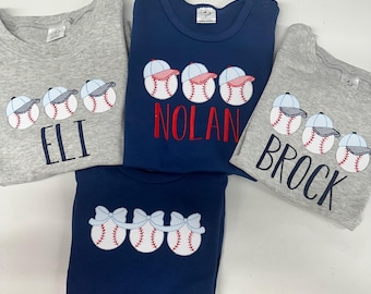 Personalized Boys baseball shirt, personalized baseball outfit, monogrammed baseball outfit, custom baseball shirt, embroidered girls shirt