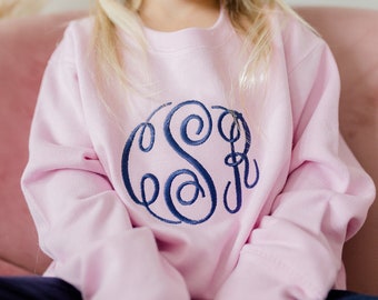 monogrammed sweatshirt, kids sweatshirt, toddler sweatshirt, monogrammed gift, sweater