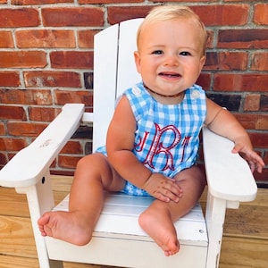 Boys Bubble, monogrammed bubble, sunsuit, monogram, personalized patriotic outfit, boys 4th of july outfit, sk creations