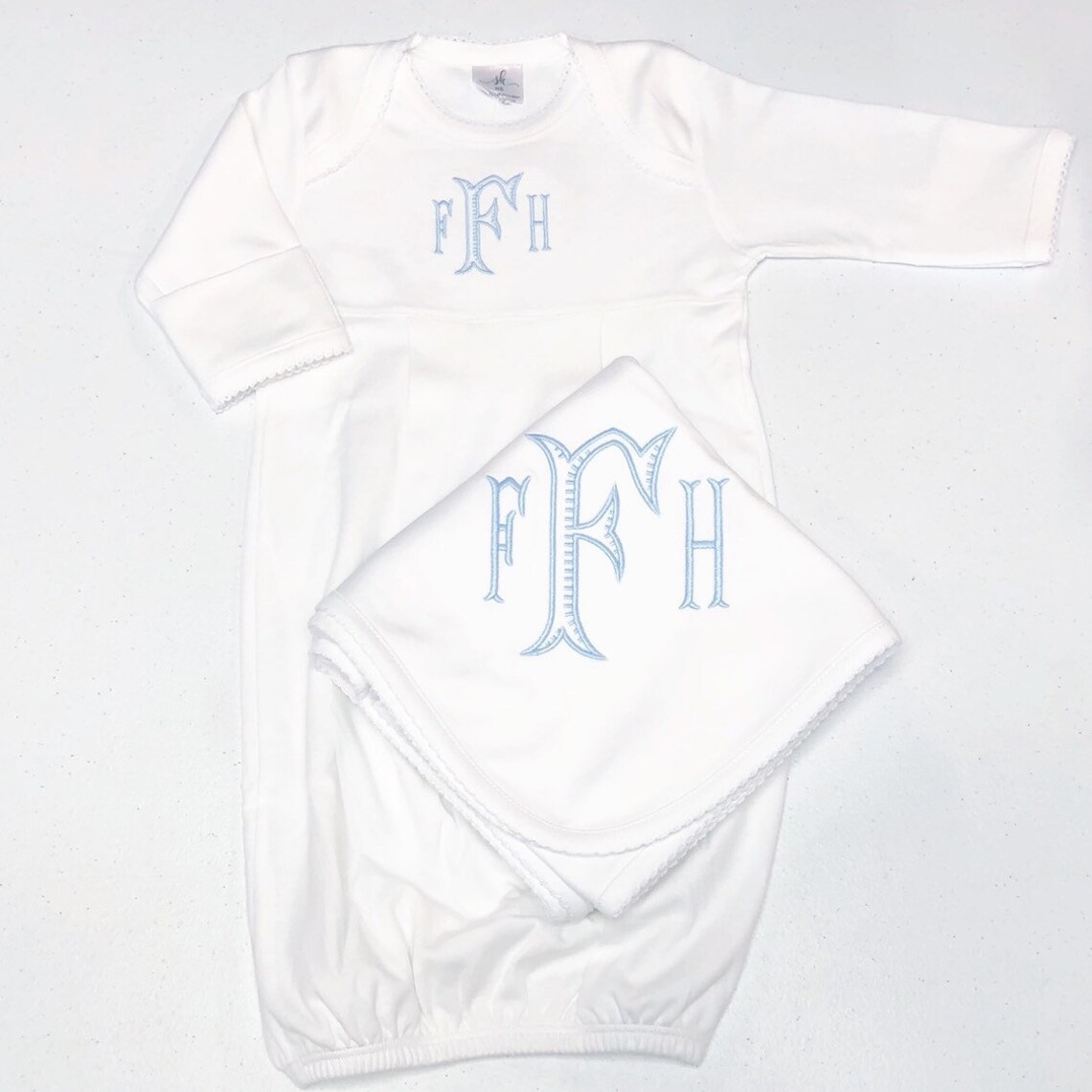 Baby Boy Coming Home Outfit Monogrammed Gown Personalized - Etsy