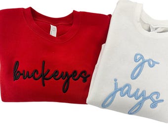 Felpa per bambini, felpa personalizzata della squadra, felpa personalizzata della squadra per bambini, felpa dei Buckeyes, ricamo giovanile dei Jays, ricamo a palloncino.