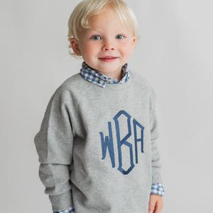 Monogrammed sweatshirt, toddler sweater, girls monogram shirt, boys personalized sweatshirt, fall clothing, winter, arb, monag image 4