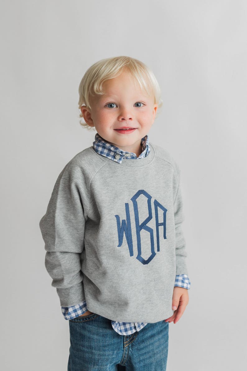 Monogrammed sweatshirt, toddler sweater, girls monogram shirt, boys personalized sweatshirt, fall clothing, winter, arb, monag image 4