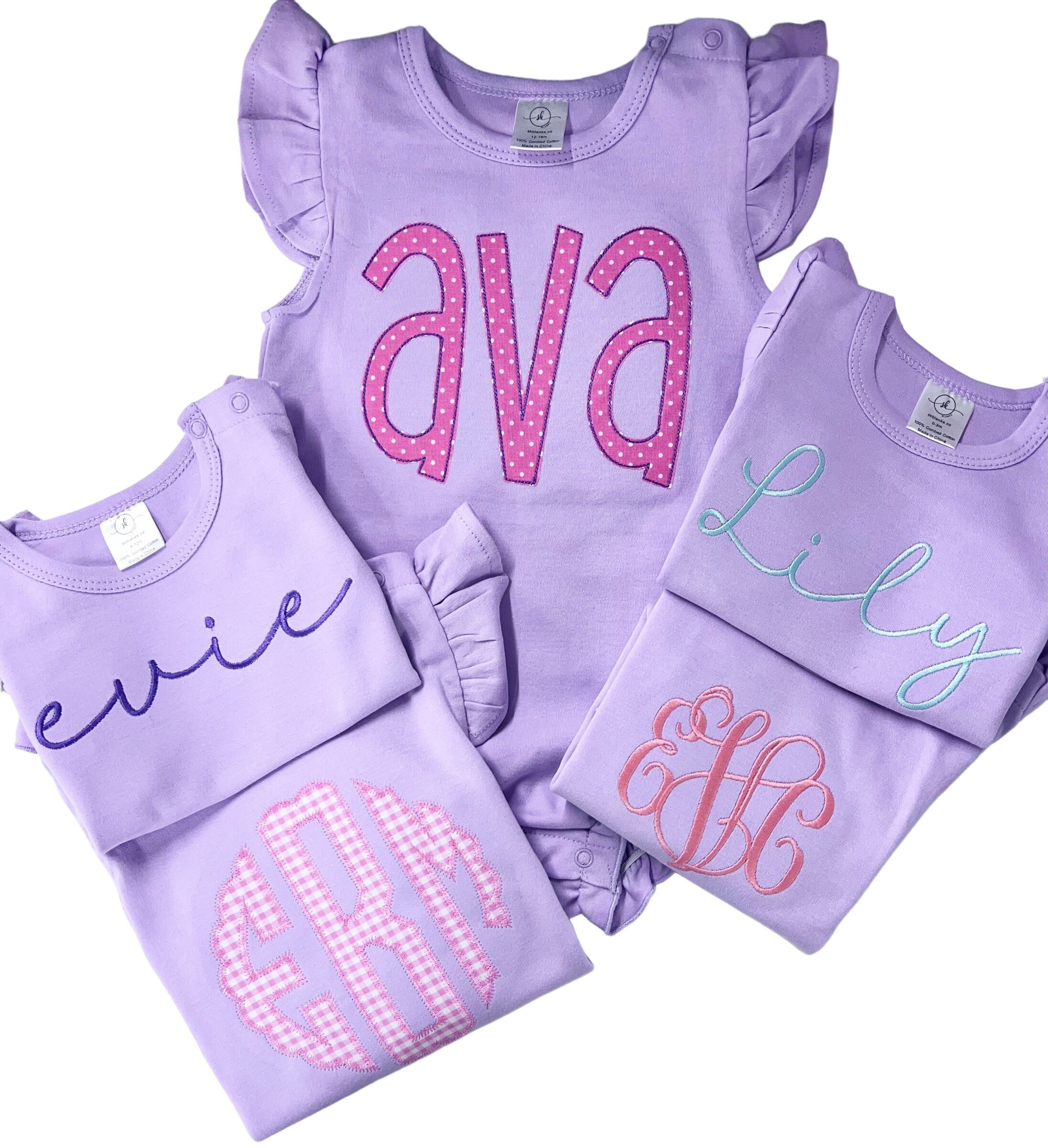 Baby Girl Bubble, Monogrammed Outfit, Personalized Toddler Girl, Summer ...