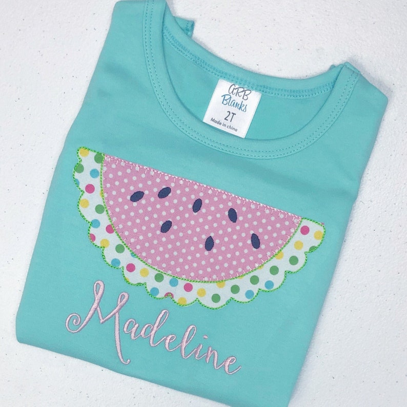 Mystery Watermelon Shirt Girls Watermelon Appliqué Shirt - Etsy