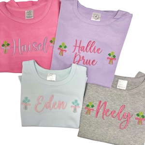 Girls St. Patricks Day Shirt, monogrammed St Patricks Day Shirt, Girls Shamrock Outfit, embroidered personalized clover shirt