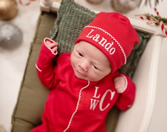 Baby boy Christmas outfit, Unisex baby coming home outfit, red baby boy coming home outfit, baby girl coming home outfit,