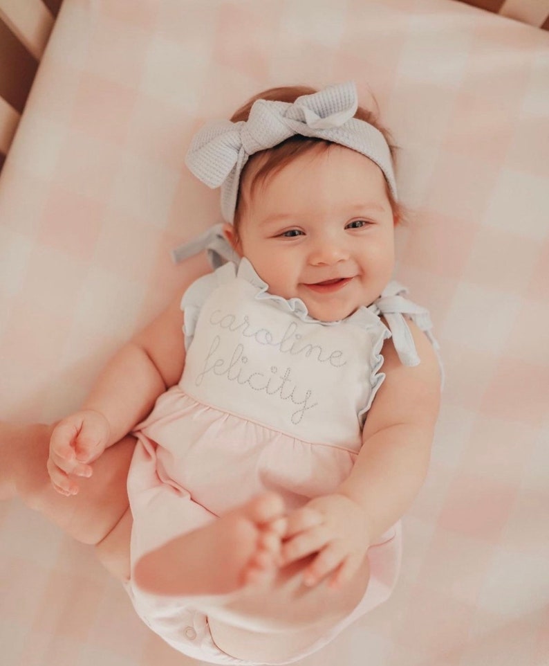 Girls Romper Monogrammed Bubble Personalized Sunsuit Baby Etsy