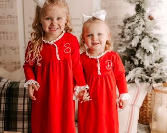 Christmas dress, monogrammed Christmas outfit, monogrammed dress, girls Christmas Dress