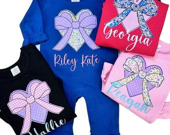 Girls Valentines shirt, Girls Valentines outfit, baby, Personalized, heart Valentines Day Shirt, Sk creations, applique, Personalized