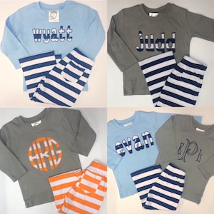 Boys personalized outfit, monogrammed outfit, shirt and pants, fall outfit, winter outfit, Christmas set