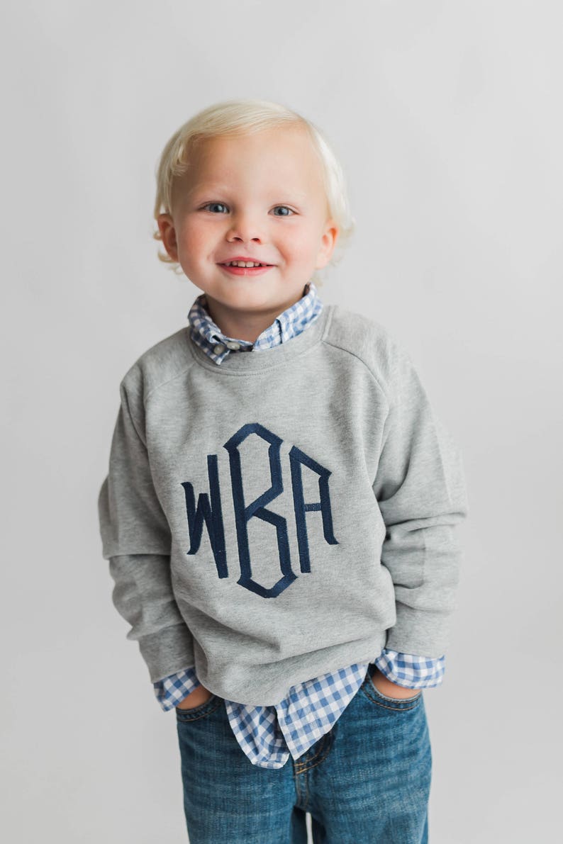 Monogrammed sweatshirt, toddler sweater, girls monogram shirt, boys personalized sweatshirt, fall clothing, winter, arb, monag image 6