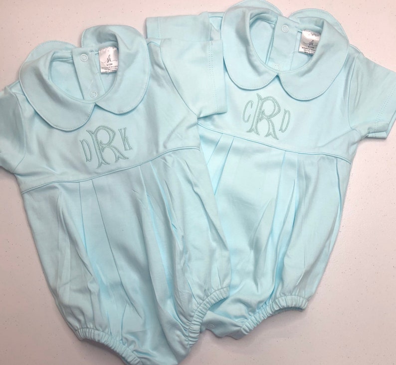 Monogrammed baby boy bubble boy Easter outfit personalized Etsy