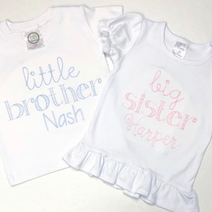 Sibling shirts, personalized sibling outfits, big brother shirt, big sister shirt, arb, little brother shirt, brother gown, monogrammed,
