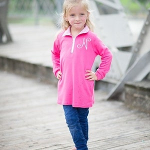 Monogrammed boys pullover, girls pullover, kids sweatshirt, children's quarter zip, monogram clothing, kids clothing, ltc image 3