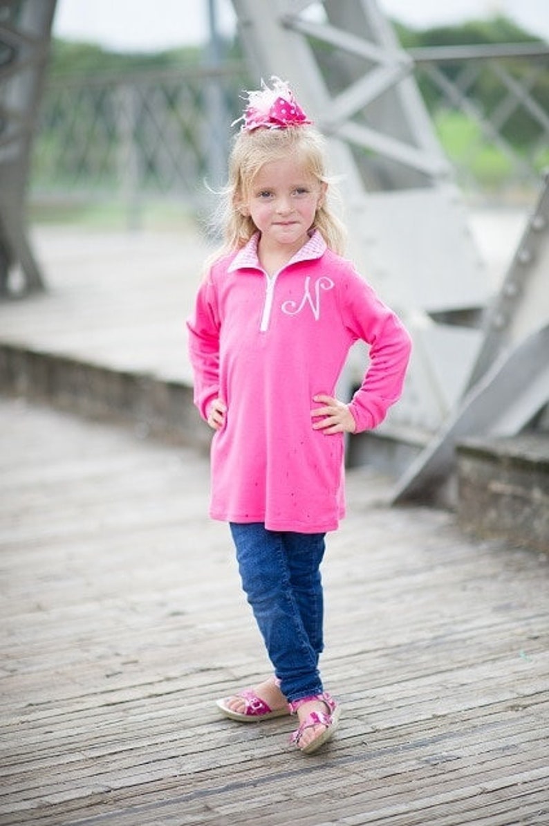 Monogrammed boys pullover, girls pullover, kids sweatshirt, children's quarter zip, monogram clothing, kids clothing, ltc image 3