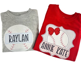 Kids Baseball shirt, personalized baseball shirt, sister baseball shirt, monogrammed baseball sweatshirt