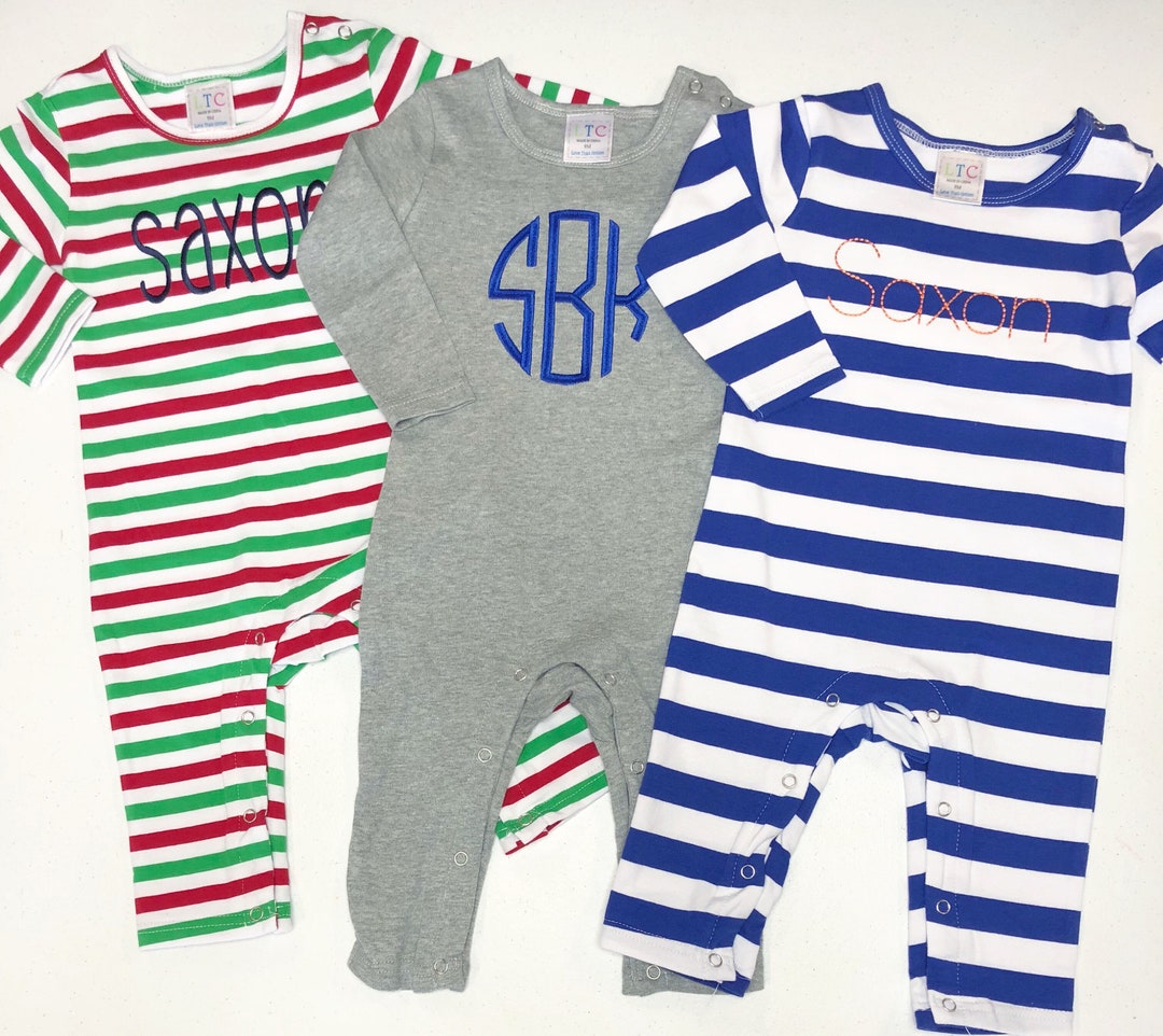 Boys Romper, Monogrammed Romper, Personalized Boy Clothing, Christmas ...