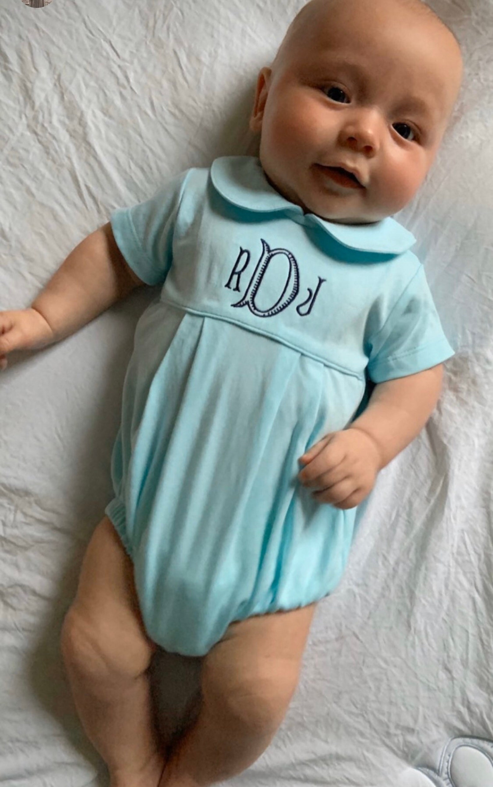 Monogrammed baby boy bubble boy Easter outfit personalized Etsy