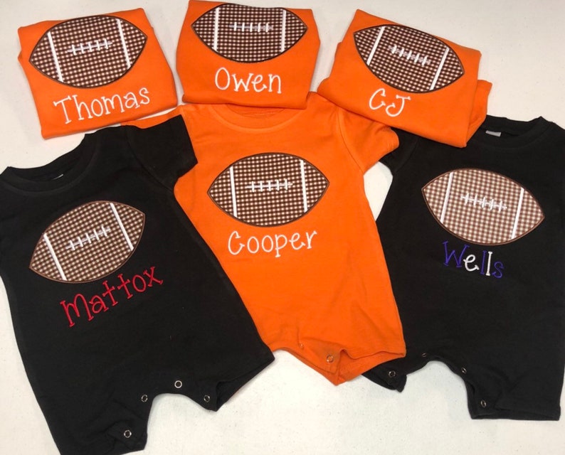 Boys football outfit, football romper, baby boy clothing, toddler boy clothing, monag image 3