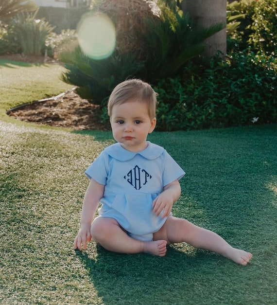 Monogrammed Baby Boy Bubble Boy Easter Outfit Personalized - Etsy