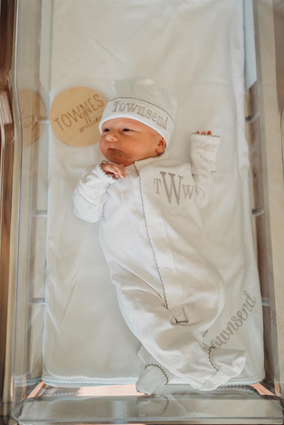 Baby Boy Coming Home Outfit, Size Newborn or 0-3 Month, Monogram