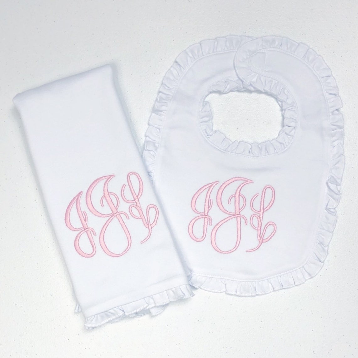 Monogrammed bib monogrammed burp cloth set newborn gift Etsy