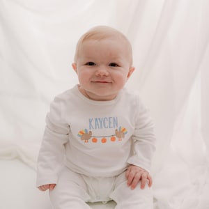 Turkije-shirt voor kinderen, gepersonaliseerd Thanksgiving-shirt, kalkoenshirt jongens, Thanksgiving-shirt meisjes, custom, Thanksgiving-outfit voor baby