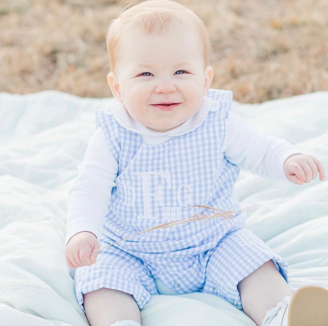 Boys Monogrammed Longall Monogram Boy Jon Jon Toddler Easter Etsy