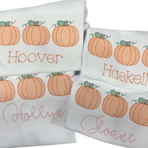 Koszulka jesienna dla dzieci, spersonalizowana koszulka na Halloween, top z monogramem dyni, koszulka z dynią, kreacje sk, ARB, BB