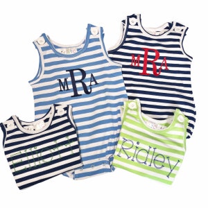 Monogrammed bubble, personalized summer outfit, baby boy clothing, baby girl clothing, boys bubble, girls bubble, unisex sunsuit, LTC