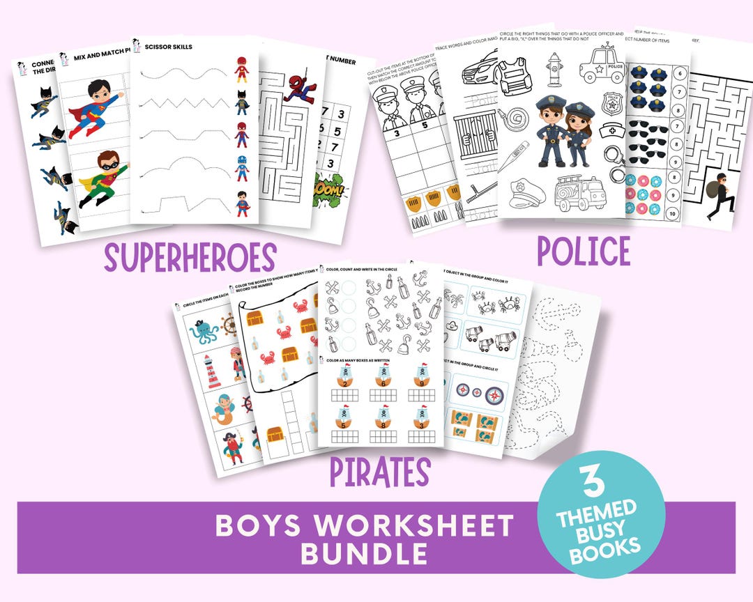 Police Learning Worksheet.pdf Pirates, Police & Superheroes Activity Bundle: Learning Worksheets (PDF ...