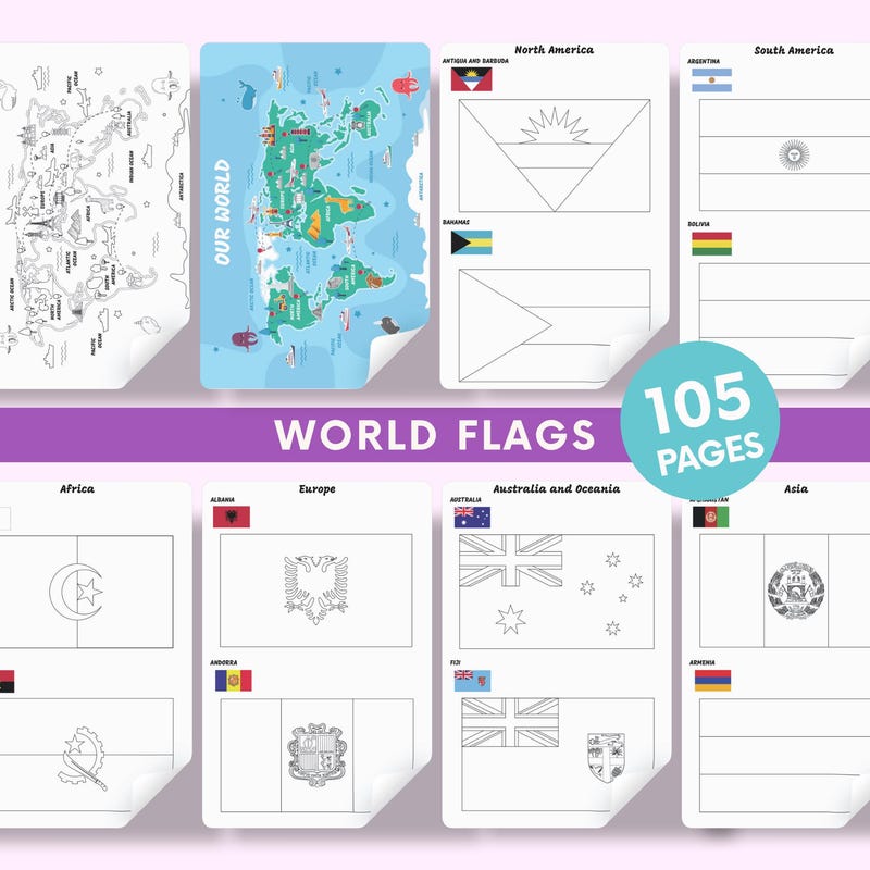 Asia Flags Map - Etsy UK