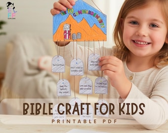 Bibel-Handwerk für Kinder | Zehn Gebote Aktivität, Sonntagsschule druckbar, christliche Kinder Aktivität PDF, Vorschul Bibelstunde