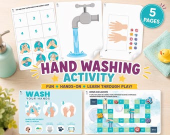 Händewaschen-Aktivitäten für Kinder, Hygiene-Arbeitsblätter, Keime zum Ausdrucken, Gesundheitsaktivitäten für Vorschulkinder, Kindergarten-PDF