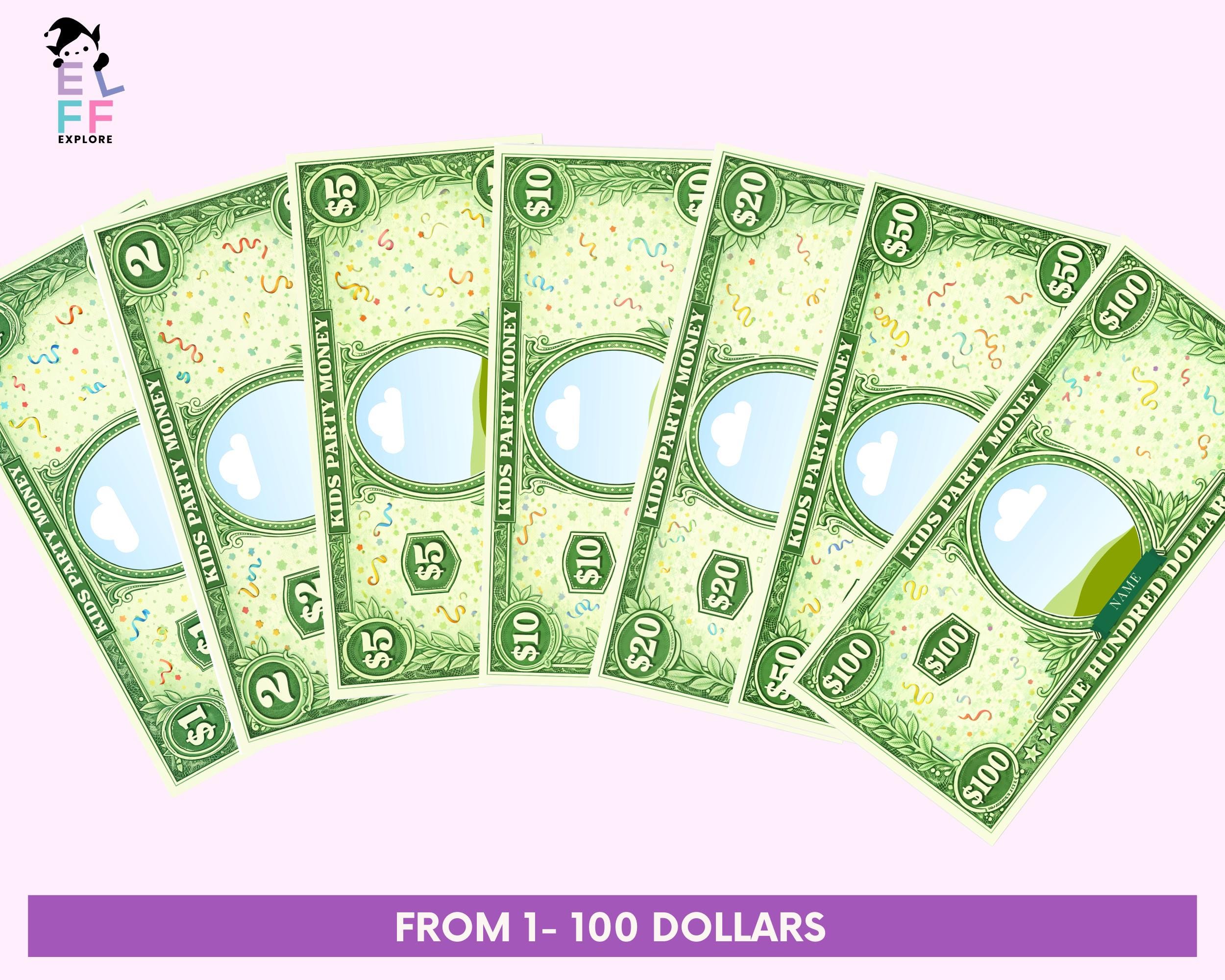 Custom Play Money Example Custom Play Money Printable | Editable Kids Money With Photo & Name ...