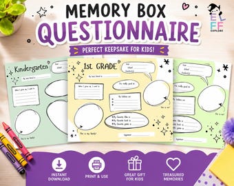 School Memory Book Printable, End of Year Interview Pages, Kids School Keepsake, Last Day of School Activity, PDF Download