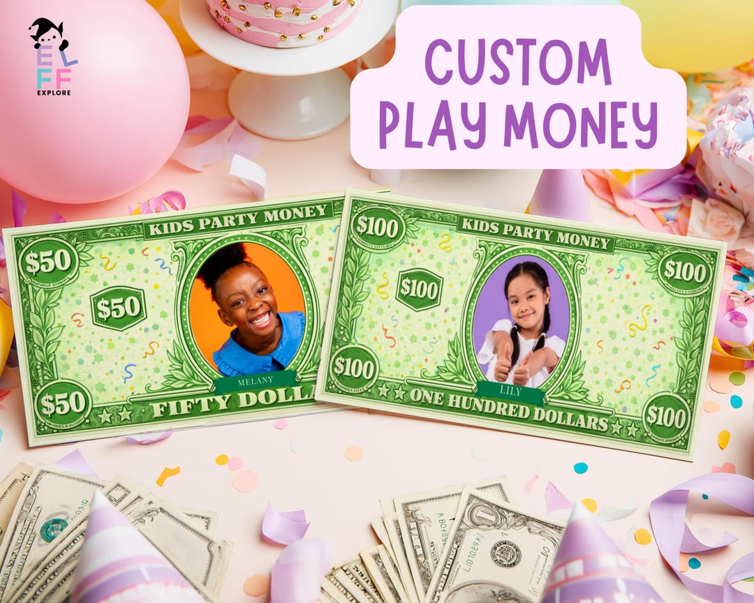 Custom Play Money Printable | Editable Kids Money With Photo & Name ...