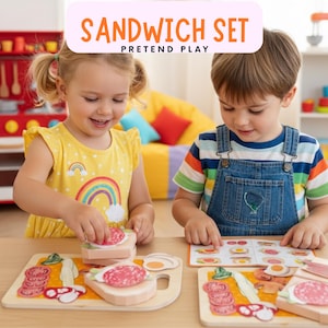 Comida de juguete imprimible / Manualidad de sándwich de papel para niños / PDF preescolar