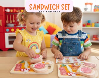 Pretend Play Food Printable | Paper Sandwich Craft for Kids | Preschool PDF