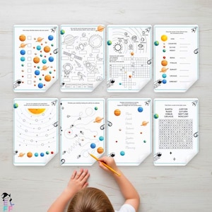 Solar System Worksheets For Kids | Planets Busy Book | Space Printable PDF | Homeschool Activity | Classroom Theme | Bonus Coloring Pages