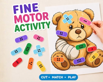 Feinmotorik Printable | Kleinkind Memory Spiel | Zählaktivität für Vorschulkinder | Werkheft PDF | Alter: 2-5 Jahre