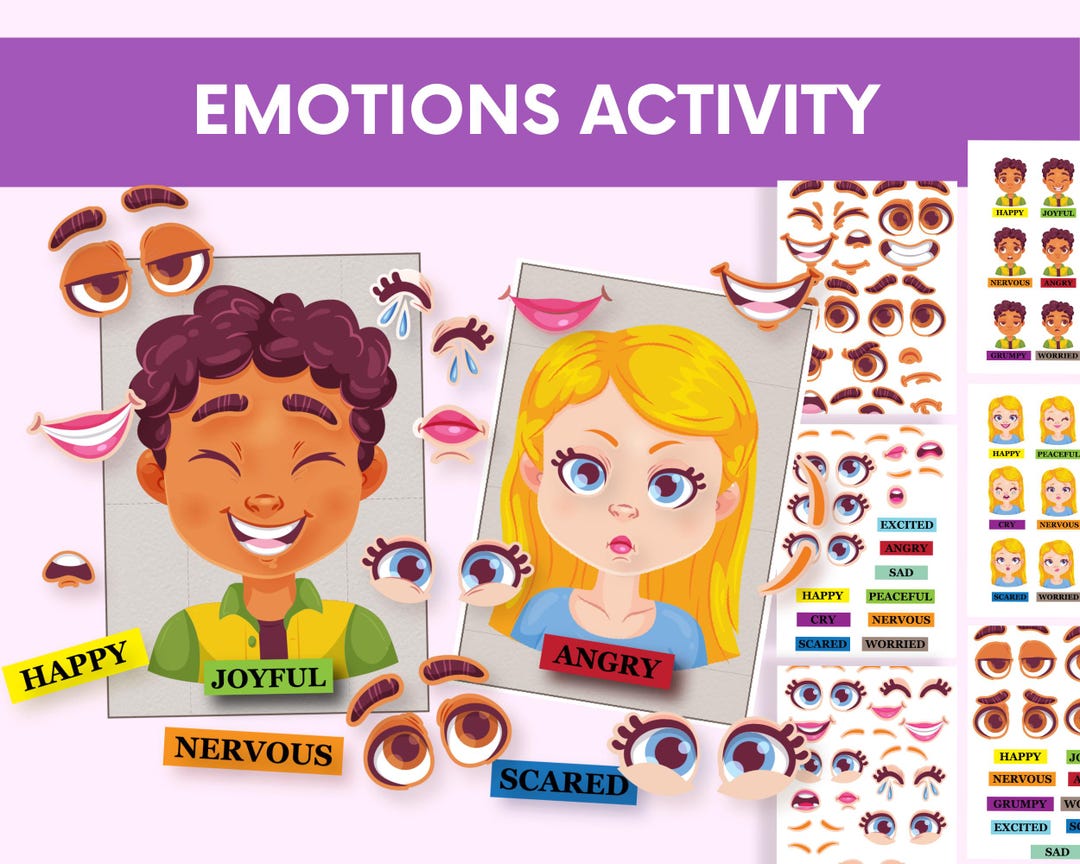 Emotions Matching Game – Printable Kids Activity, Social Emotional ...